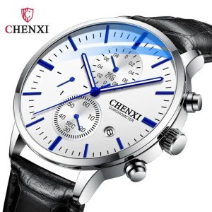 ساعت مچی مردانه چرم چنکسی مدل CHENXI 971