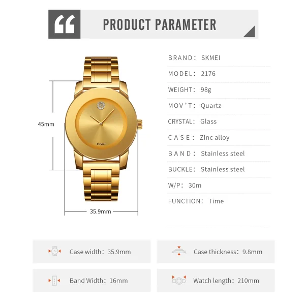 ساعت مچی زنانه اسکمی مدل SKMEI 2176 - Image 2