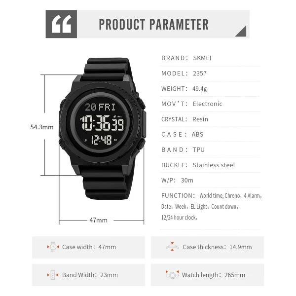 ساعت مچی مردانه اسکمی مدل SKMEI 2357 - Image 2