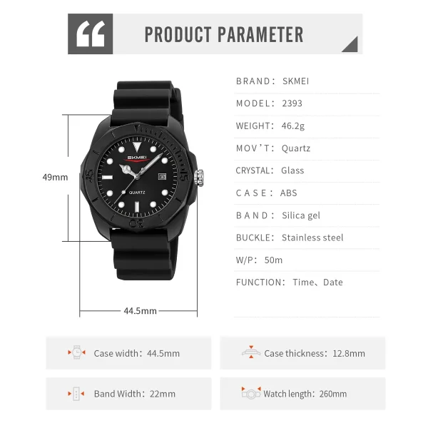 ساعت مچی مردانه اسکمی مدل 2393 SKMEI - Image 2
