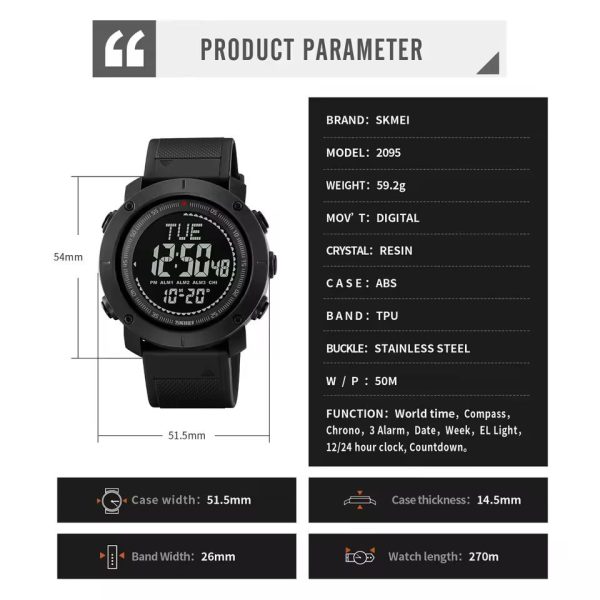 ساعت مچی مردانه اسکمی مدل SKMEI 2095 - Image 2